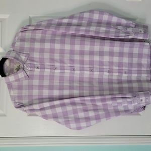 White/lilac Men's Shirt  L